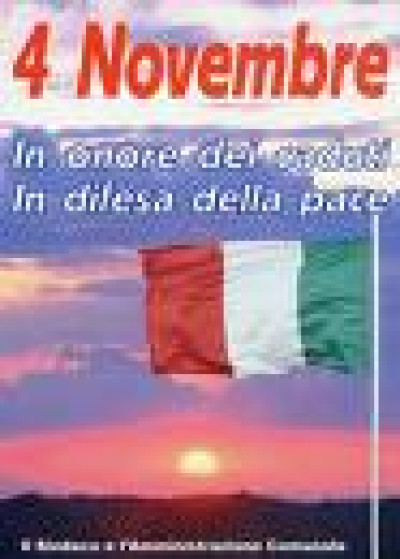 La ricorrenza del 4 novembre celebra l'unit&agrave;&nbsp; nazionale.